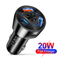 Car Charger - 3 Ports, USB-C & USB-A x2, Fast Charge, PD 20W 