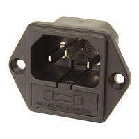 IEC Male Chassis Power Plug with Fuseholder