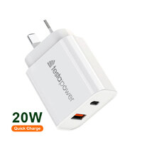 Wall Plug - USB-C & USB-A, Fast Charge, PD 20W 