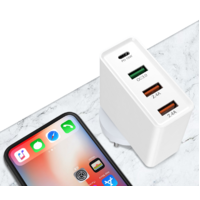 Wall Plug - 4 Ports, USB-C & USB-A x3, Fast Charge, PD 50W 